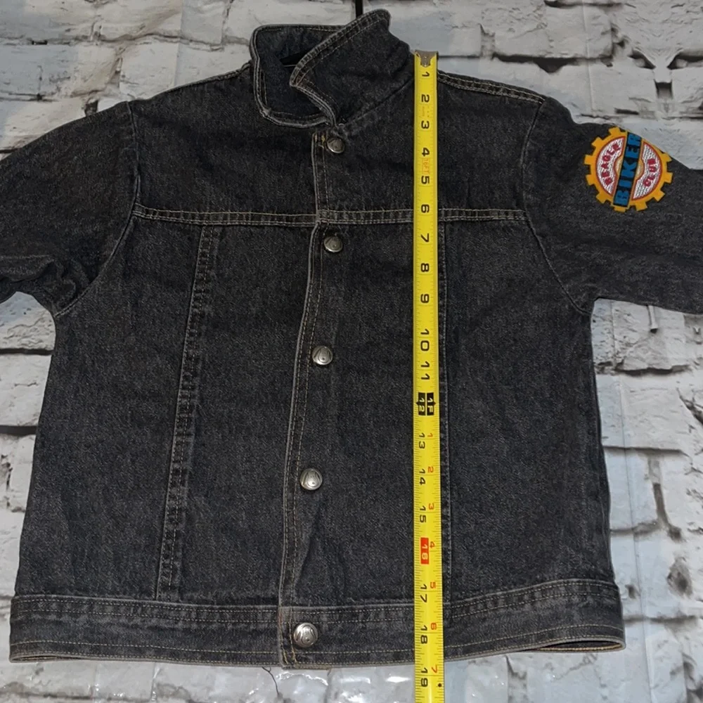 Vintage kids Snoopy Beagle Biker Club Jean Jacket sz Medium